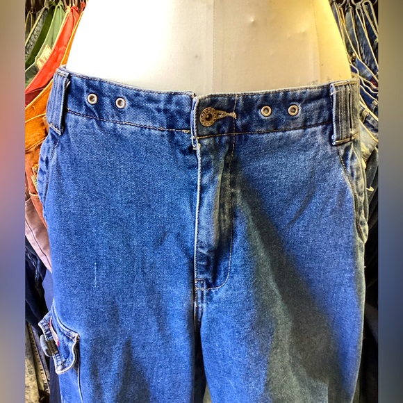 Vintage 1990’s Aeropostale Cargo denim high rise dark wash jeans - Picture 5 of 6